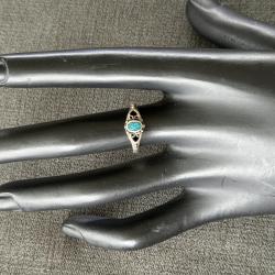 Bague en argent - taille 53 - pierre turquoise
