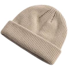 Bonnet Tricoté Unisexe - Style Moderne, Chaud et Confortable | Automne & Hiver Beige