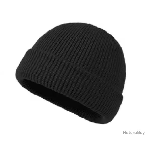 Bonnet Tricot Unisexe - Style Moderne, Chaud et Confortable | Automne & Hiver Noir