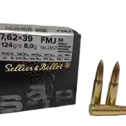 50 munitions SELLIER & BELLOT Cal.7.62x39 123 gr FMJ