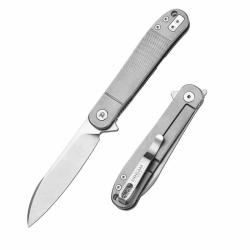 Couteau Dreamtech Ti Gray LAME Acier D2 MANCHE Titane Gris Framelock Clip DTK4370G