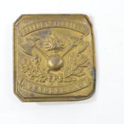 Boucle de ceinturon sapeur pompiers Dévouement, 19e Siècle.