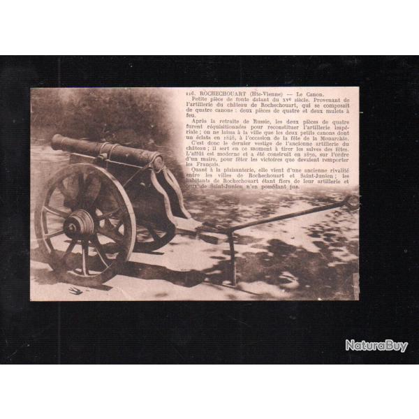 rochechouart haute-vienne le canon petite pice de fonte , artillerie du chateau  cpa
