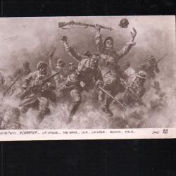 guerre de 14 salon de paris , la vague de h.chartier   cpa