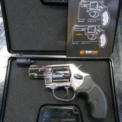 Revolver Neuf d'Alarme Bruni New 380 Nickelé cal 9 RK 1 SANS PRIX DE RESERVE