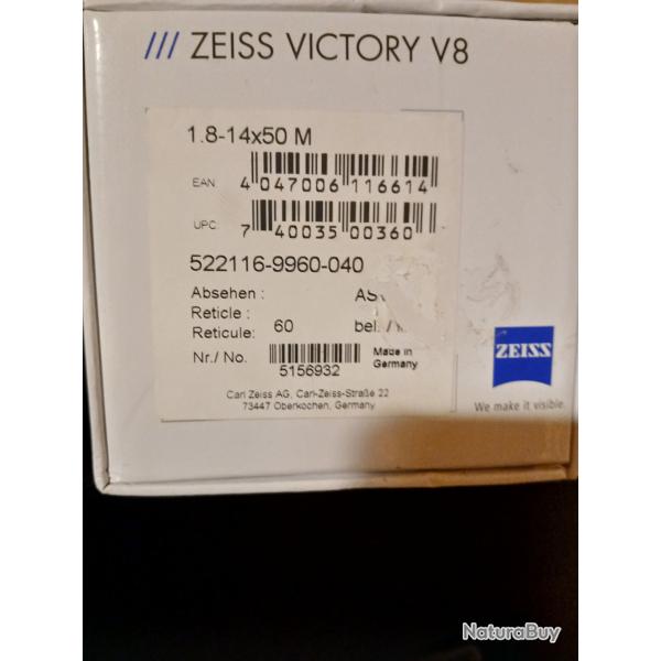 Lunette Zeiss victory V8 1.8-1450