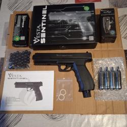 Pistolet défense Vesta Sentinel cal.50 17J- avec extension de canon et un chargeur rapide de 6 coups