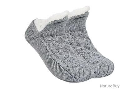 Chaussettes Pantoufles épaisses Pour La Maison - Doublure Polaire, Semelle Antidérapante, Unisexe