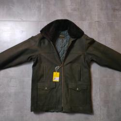 Veste Vernet Carron en cuir marron taille M