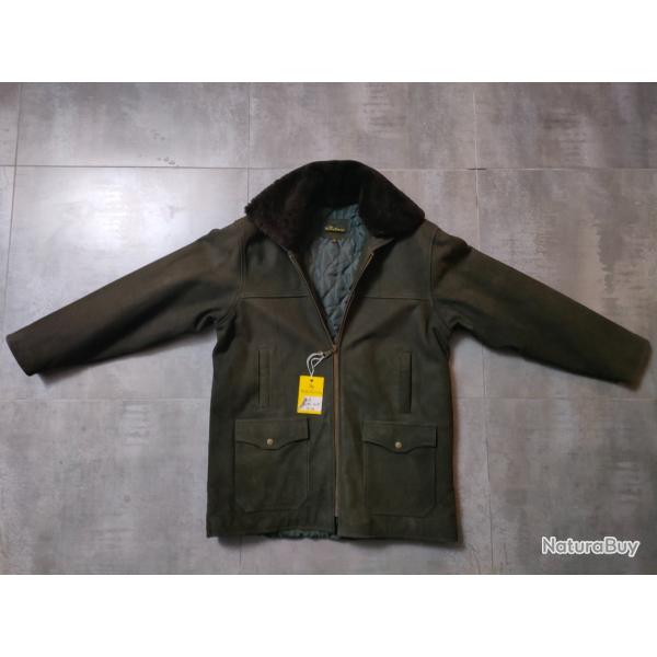 Veste Vernet Carron en cuir marron taille M