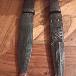 Lot de deux dagues africaines authentiques provenance tchad