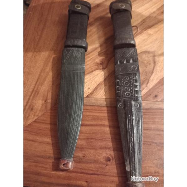 Lot de deux dagues africaines authentiques provenance tchad