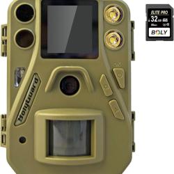 Caméra de chasse 37 MP 4K UHD avec double flash (940 nm noir IR et LED blanche), caméra de jeu sauva