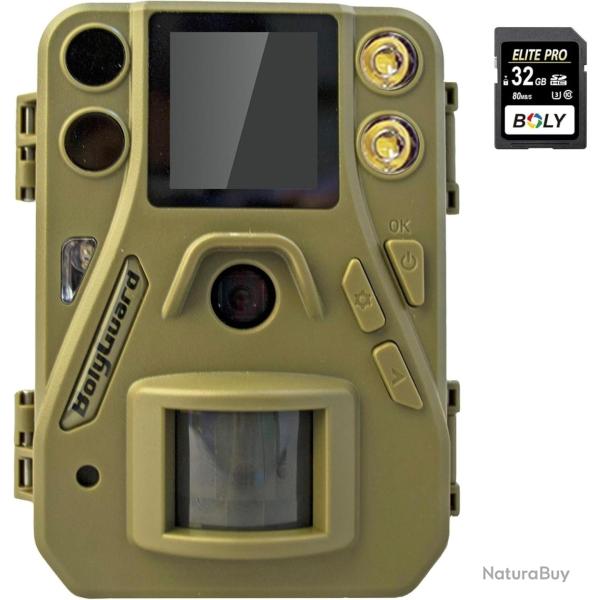 Camra de chasse 37 MP 4K UHD avec double flash (940 nm noir IR et LED blanche), camra de jeu sauva