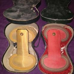 2 paires d'épaulettes anciennes XIXe avec boites