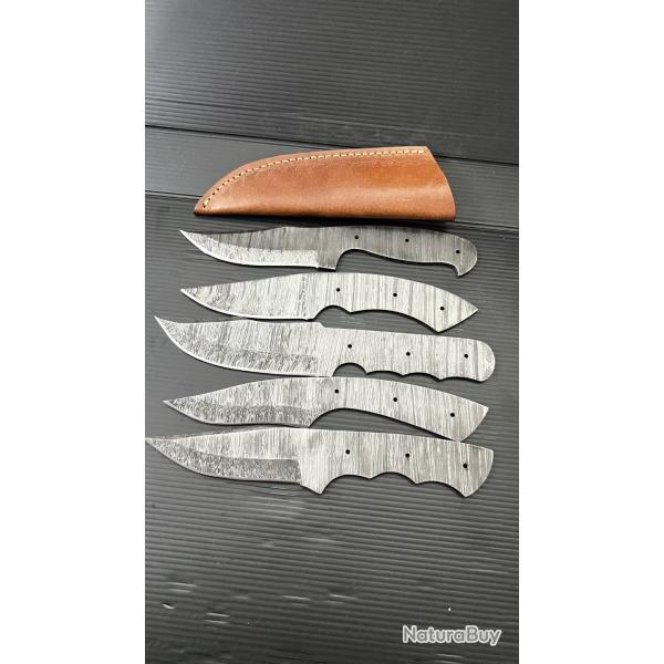Lot de 5 couteaux fait  main acier Damas 56