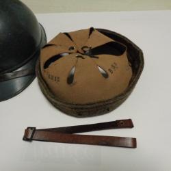 Coiffe + jugulaire cuir pour casque Adrian Mle. 1915 WW1