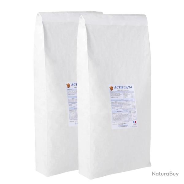 LOT DE 2 PAQUETS de 14 kg de croquettes chien adulte/ ACTIF 28/14