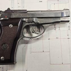 pistolet beretta 87 BB nickelé 22LR