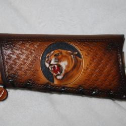 cartouchière de crosse en cuir pour levier sous garde ROSSI M650 CAL 44 magnum - Puma