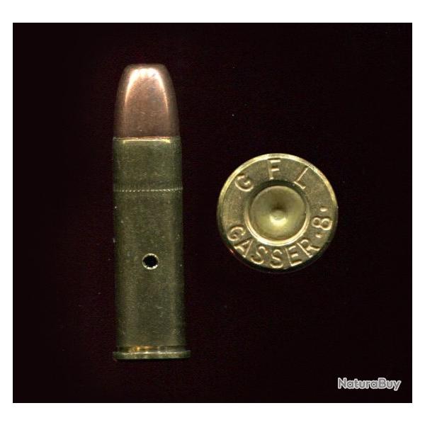 8 mm Gasser Mle 1898 - balle cuivre m�plate - �tui laiton de 27 mm - marquage : GASSER 8 GFL