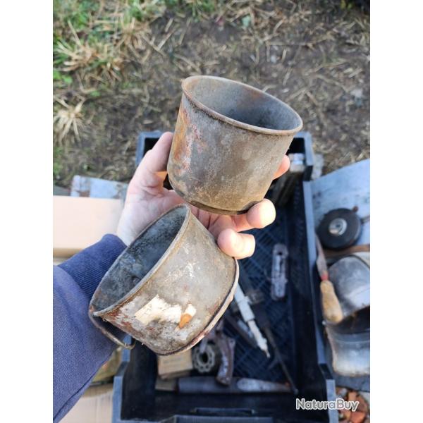 Lot de 2 timbales militaire quart