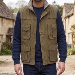 LEDERTYS LY0305 Gilet sans manches marron tissu d&eacute;perlant et doublure polaire