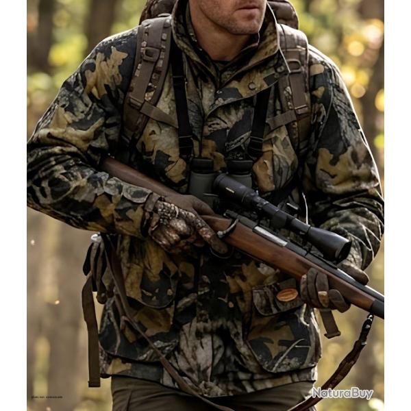 LEDERTYS LY0004 Veste de chasse d�perlante camouflage Forestwood kaki confort et fonctionnalit� sur 