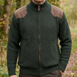 LEDERTYS EMPIEC -- Veste zipp&eacute;e doubl&eacute;e polaire kaki : isolation thermique et renforts toile L