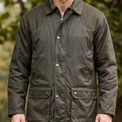 LEDERTYS LY0007 Veste de chasse coton polyester kaki la robustesse tout terrain avec carnier PVC