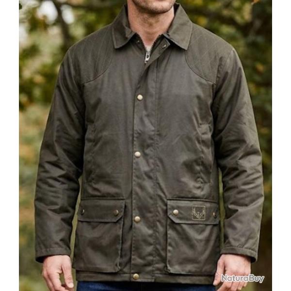 LEDERTYS LY0007 Veste de chasse coton polyester kaki la robustesse tout terrain avec carnier PVC