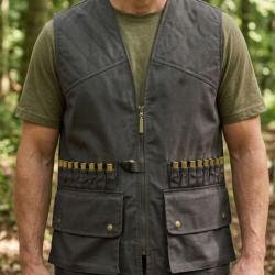 LEDERTYS LY0207 Gilet de chasse sans manches vert l &eacute;quipement fonctionnel &agrave; cartouchi&egrave;re 16 tubes