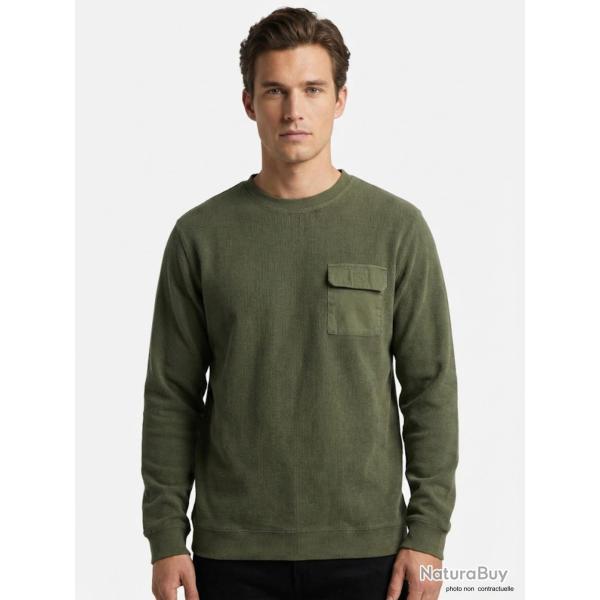 Sweat Homme Ledertys Kaki avec Poche et Renforts (R�f. LY0707) XL