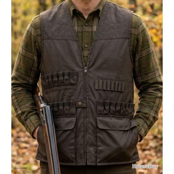 Gilet de Chasse LEDERTYS Impercoat LY0209 - Carnier D�tachable PVC, Cartouchi�re et Protection Imper