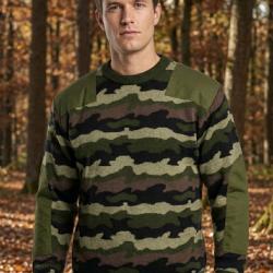 Pull Ras du Cou Homme Ledertys Camouflage 30 Laine