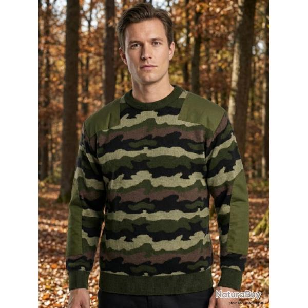 Pull Ras du Cou Homme Ledertys Camouflage (30% Laine) 3XL