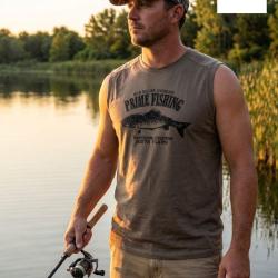 Tee shirt Sans Manches Ledertys LY0598C avec Motif Truite