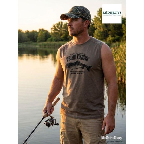 Tee shirt Sans Manches Ledertys LY0598C avec Motif Truite