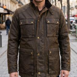 WINCHESTER NEVERM Parka matelass&eacute;e marron isolation thermique et coton enduit