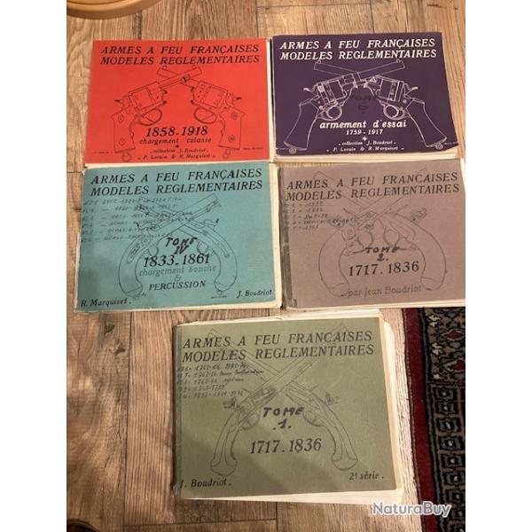 Vends srie de 5 volumes des clbres cahiers de Jean Boudriot sur Les armes  feu franaises