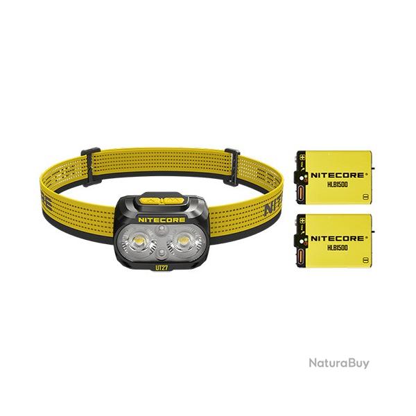 Lampe Frontale Nitecore UT27 PRO Noir - 800 Lumens livre avec 2 batteries HLB1500 - version 2025