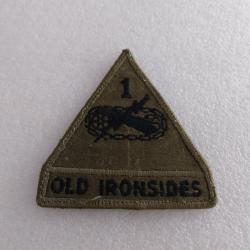 Patch arm&eacute;e us 1st ARMORED DIVISION old IRONSIDES KAKI ORIGINAL