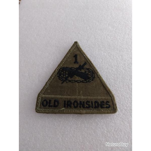 Patch arm�e us 1st ARMORED DIVISION old IRONSIDES KAKI ORIGINAL