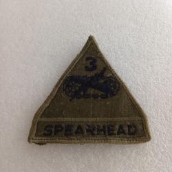 Patch arm&eacute;e us 3rd ARMORED DIVISION tab SPEARHEAD kaki ORIGINAL 2