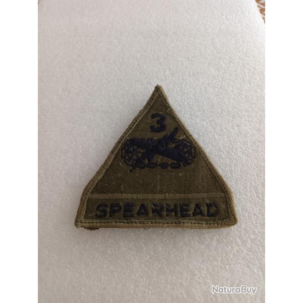 Patch arm�e us 3rd ARMORED DIVISION tab SPEARHEAD kaki ORIGINAL 2