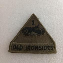 Patch arm&eacute;e us 1st ARMORED DIVISION tab OLD IRONSIDES kaki ORIGINAL 2