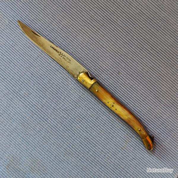 Ancien LAGUIOLE 55 SAUZEDE ANGELY 2 pices carbone corne