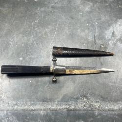 Ancienne et rare Dague maçonnique XIXe - Memento Mori - Gravée - Avec fourreau