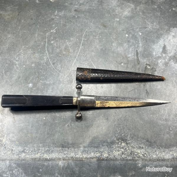 Ancienne et rare Dague maonnique XIXe - Memento Mori - Grave - Avec fourreau