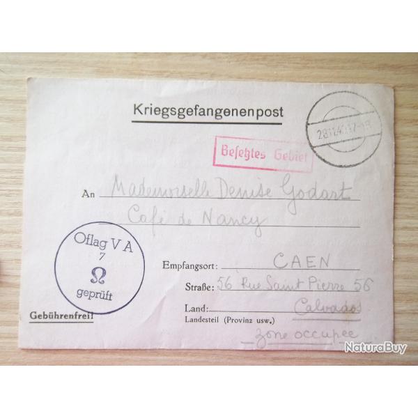 correspondance prisonnier 26 nov.1940 document militaire